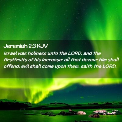 Picture 02 - Jeremiah 2:3 KJV - Israel was holiness unto the LORD, and the - Bible Verse Picture