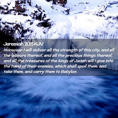 Picture 02 - Jeremiah 20:5 KJV - Moreover I will deliver all the strength of this - Bible Verse Picture