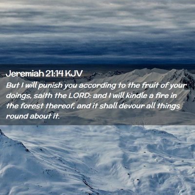 Picture 02 - Jeremiah 21:14 KJV - But I will punish you according to the fruit of - Bible Verse Picture