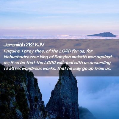 Picture 02 - Jeremiah 21:2 KJV - Enquire, I pray thee, of the LORD for us; for - Bible Verse Picture