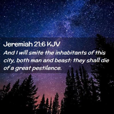 Picture 02 - Jeremiah 21:6 KJV - And I will smite the inhabitants of this city, - Bible Verse Picture