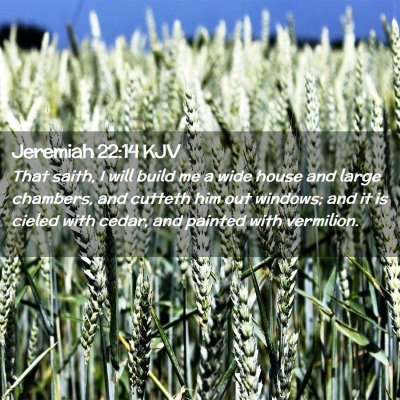 Picture 02 - Jeremiah 22:14 KJV - That saith, I will build me a wide house and - Bible Verse Picture