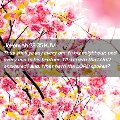 Picture 02 - Jeremiah 23:35 KJV - Thus shall ye say every one to his neighbour, and - Bible Verse Picture