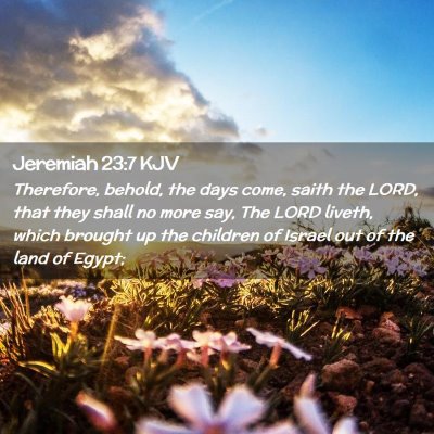 Picture 02 - Jeremiah 23:7 KJV - Therefore, behold, the days come, saith the LORD, - Bible Verse Picture