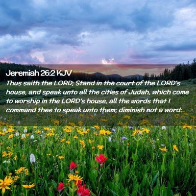 Picture 02 - Jeremiah 26:2 KJV - Thus saith the LORD; Stand in the court of the - Bible Verse Picture