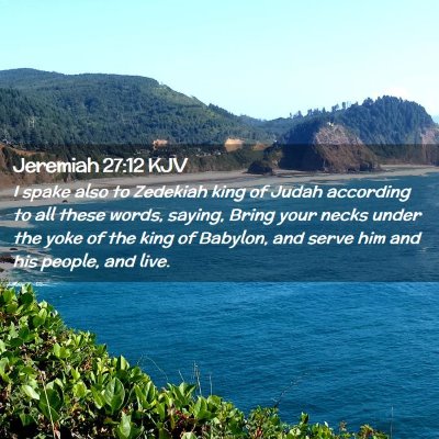 Picture 02 - Jeremiah 27:12 KJV - I spake also to Zedekiah king of Judah according - Bible Verse Picture