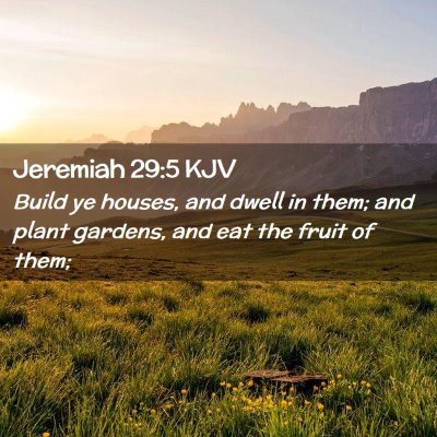 Picture 02 - Jeremiah 29:5 KJV - Build ye houses, and dwell in them; and plant - Bible Verse Picture