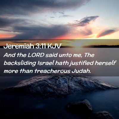 Picture 02 - Jeremiah 3:11 KJV - And the LORD said unto me, The backsliding Israel - Bible Verse Picture