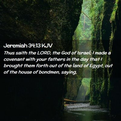 Picture 02 - Jeremiah 34:13 KJV - Thus saith the LORD, the God of Israel; I made a - Bible Verse Picture