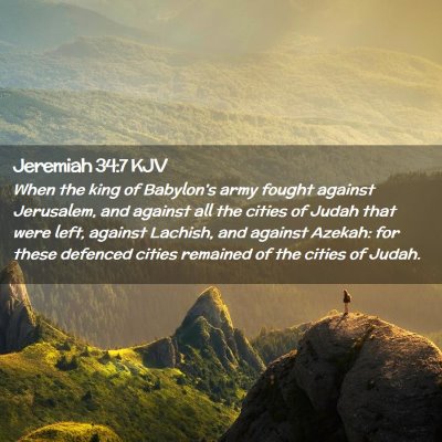 Picture 02 - Jeremiah 34:7 KJV - When the king of Babylon's army fought against - Bible Verse Picture