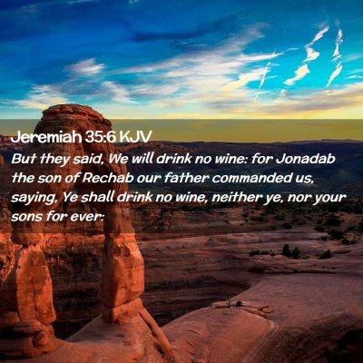 Picture 02 - Jeremiah 35:6 KJV - But they said, We will drink no wine: for Jonadab - Bible Verse Picture