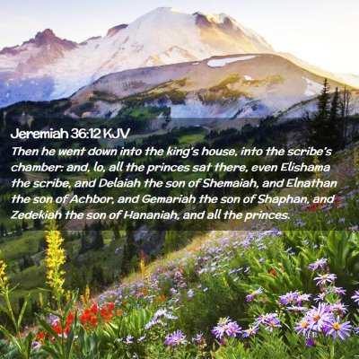 Picture 02 - Jeremiah 36:12 KJV - Then he went down into the king's house, into the - Bible Verse Picture