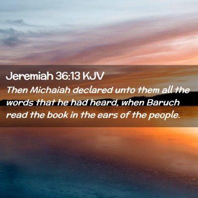 Picture 02 - Jeremiah 36:13 KJV - Then Michaiah declared unto them all the words - Bible Verse Picture