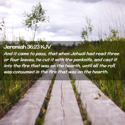 Picture 02 - Jeremiah 36:23 KJV - And it came to pass, that when Jehudi had read - Bible Verse Picture