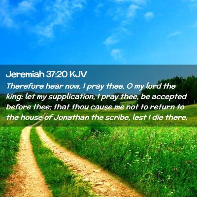 Picture 02 - Jeremiah 37:20 KJV - Therefore hear now, I pray thee, O my lord the - Bible Verse Picture