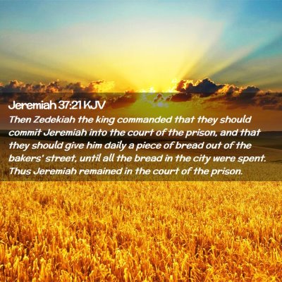 Picture 02 - Jeremiah 37:21 KJV - Then Zedekiah the king commanded that they should - Bible Verse Picture