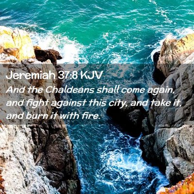 Picture 02 - Jeremiah 37:8 KJV - And the Chaldeans shall come again, and fight - Bible Verse Picture
