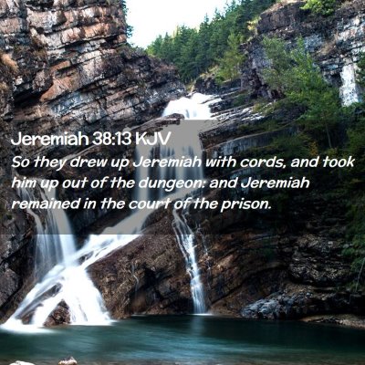 Picture 02 - Jeremiah 38:13 KJV - So they drew up Jeremiah with cords, and took him - Bible Verse Picture