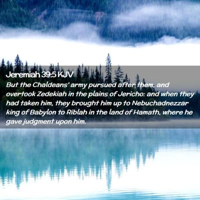 Picture 02 - Jeremiah 39:5 KJV - But the Chaldeans' army pursued after them, and - Bible Verse Picture