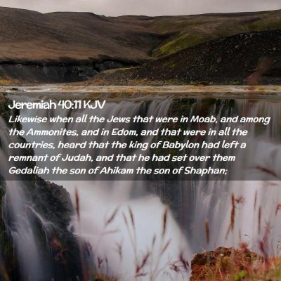 Picture 02 - Jeremiah 40:11 KJV - Likewise when all the Jews that were in Moab, and - Bible Verse Picture