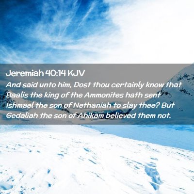 Picture 02 - Jeremiah 40:14 KJV - And said unto him, Dost thou certainly know that - Bible Verse Picture