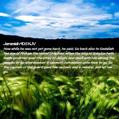 Picture 02 - Jeremiah 40:5 KJV - Now while he was not yet gone back, he said, Go - Bible Verse Picture