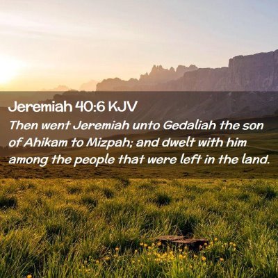 Picture 02 - Jeremiah 40:6 KJV - Then went Jeremiah unto Gedaliah the son of - Bible Verse Picture