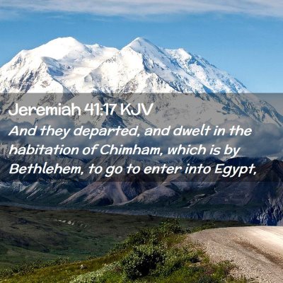 Picture 02 - Jeremiah 41:17 KJV - And they departed, and dwelt in the habitation of - Bible Verse Picture