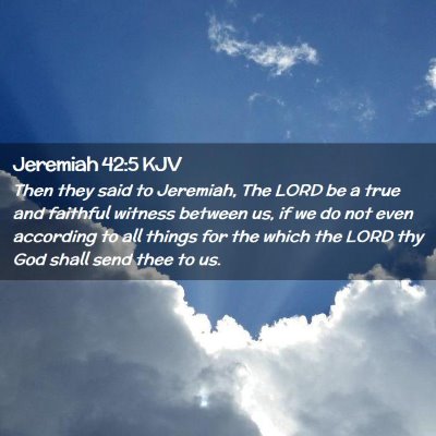 Picture 02 - Jeremiah 42:5 KJV - Then they said to Jeremiah, The LORD be a true - Bible Verse Picture