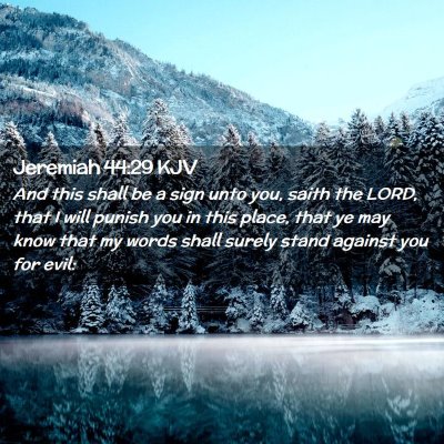 Picture 02 - Jeremiah 44:29 KJV - And this shall be a sign unto you, saith the - Bible Verse Picture