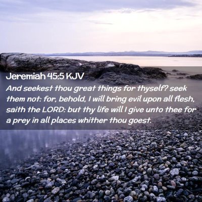 Picture 02 - Jeremiah 45:5 KJV - And seekest thou great things for thyself? seek - Bible Verse Picture