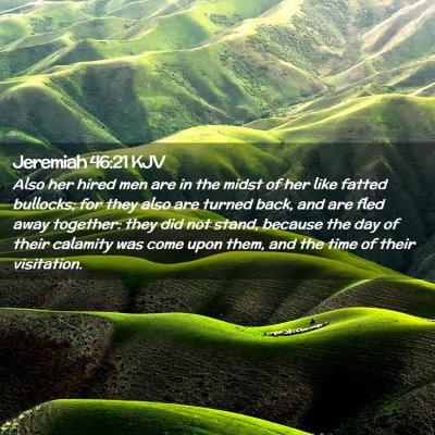 Picture 02 - Jeremiah 46:21 KJV - Also her hired men are in the midst of her like - Bible Verse Picture