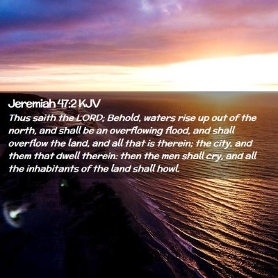 Picture 02 - Jeremiah 47:2 KJV - Thus saith the LORD; Behold, waters rise up out - Bible Verse Picture