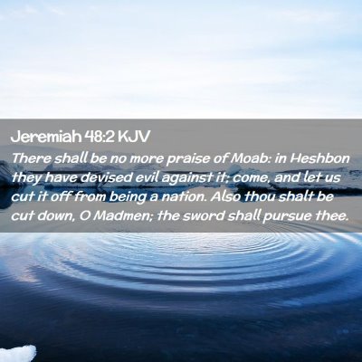 Picture 02 - Jeremiah 48:2 KJV - There shall be no more praise of Moab: in Heshbon - Bible Verse Picture