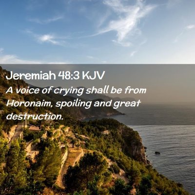 Picture 02 - Jeremiah 48:3 KJV - A voice of crying shall be from Horonaim, - Bible Verse Picture