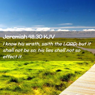 Picture 02 - Jeremiah 48:30 KJV - I know his wrath, saith the LORD; but it shall - Bible Verse Picture