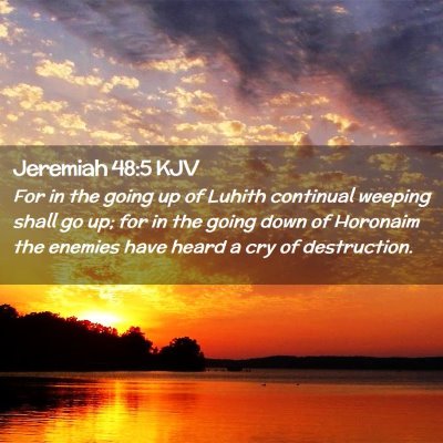 Picture 02 - Jeremiah 48:5 KJV - For in the going up of Luhith continual weeping - Bible Verse Picture