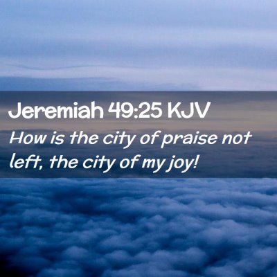Picture 02 - Jeremiah 49:25 KJV - How is the city of praise not left, the city of - Bible Verse Picture