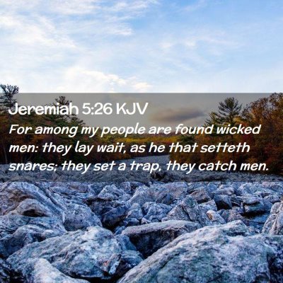 Picture 02 - Jeremiah 5:26 KJV - For among my people are found wicked men: they - Bible Verse Picture