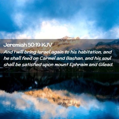 Picture 02 - Jeremiah 50:19 KJV - And I will bring Israel again to his habitation, - Bible Verse Picture