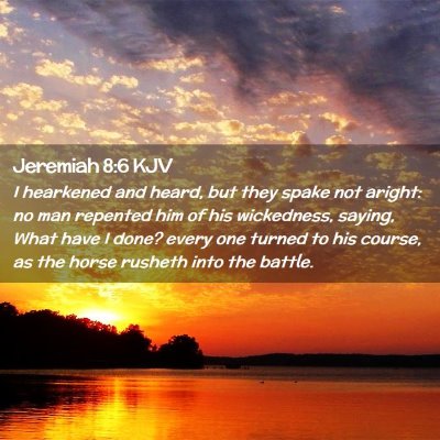 Picture 02 - Jeremiah 8:6 KJV - I hearkened and heard, but they spake not aright: - Bible Verse Picture