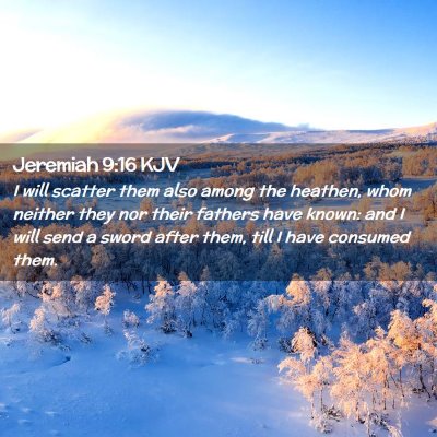 Picture 02 - Jeremiah 9:16 KJV - I will scatter them also among the heathen, whom - Bible Verse Picture