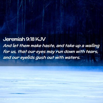 Picture 02 - Jeremiah 9:18 KJV - And let them make haste, and take up a wailing - Bible Verse Picture
