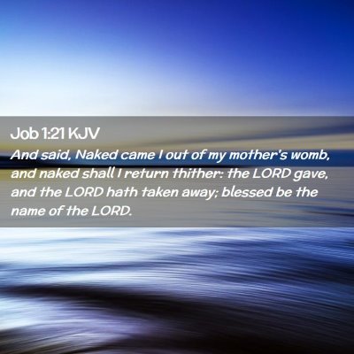 Picture 02 - Job 1:21 KJV - And said, Naked came I out of my mother's womb, - Bible Verse Picture