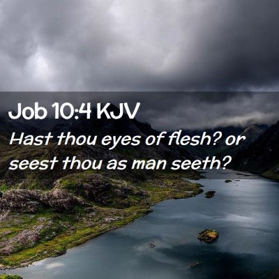 Picture 02 - Job 10:4 KJV - Hast thou eyes of flesh? or seest thou as man - Bible Verse Picture