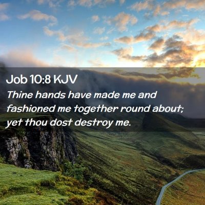 Picture 02 - Job 10:8 KJV - Thine hands have made me and fashioned me - Bible Verse Picture