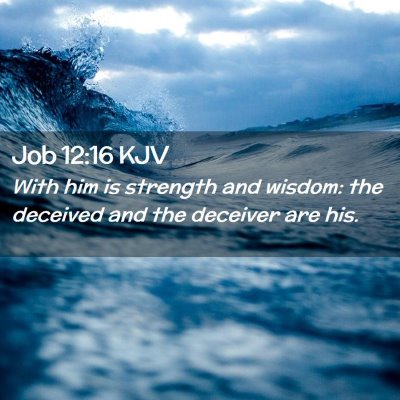 Picture 02 - Job 12:16 KJV - With him is strength and wisdom: the deceived and - Bible Verse Picture