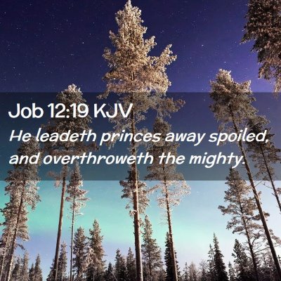 Picture 02 - Job 12:19 KJV - He leadeth princes away spoiled, and overthroweth - Bible Verse Picture