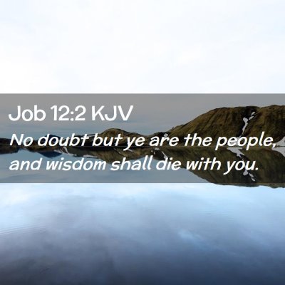 Picture 02 - Job 12:2 KJV - No doubt but ye are the people, and wisdom shall - Bible Verse Picture