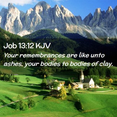 Picture 02 - Job 13:12 KJV - Your remembrances are like unto ashes, your - Bible Verse Picture